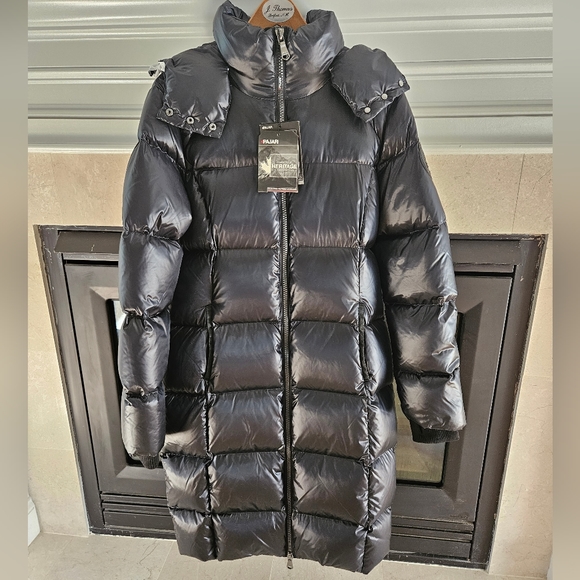 NWT Pajar Black Solstice Long Down Puffer Quileted Winter Jacket - size large - Picture 4 of 16